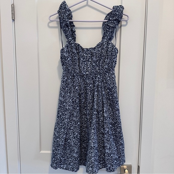 Abercrombie & Fitch Dresses & Skirts - Abercrombie & Fitch Puff Strap Babydoll Mini Dress In Blue Floral Size Medium